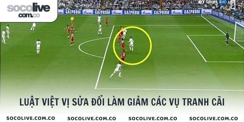 Luật việt vị sửa đổi làm giảm các vụ tranh cãi